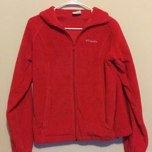 Red Columbia fleece jacket